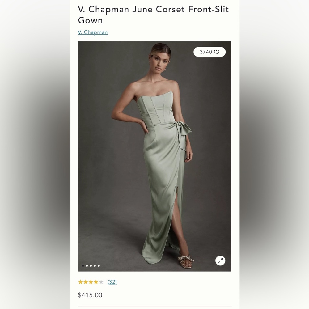 V Chapman June Corset Dress - Sage